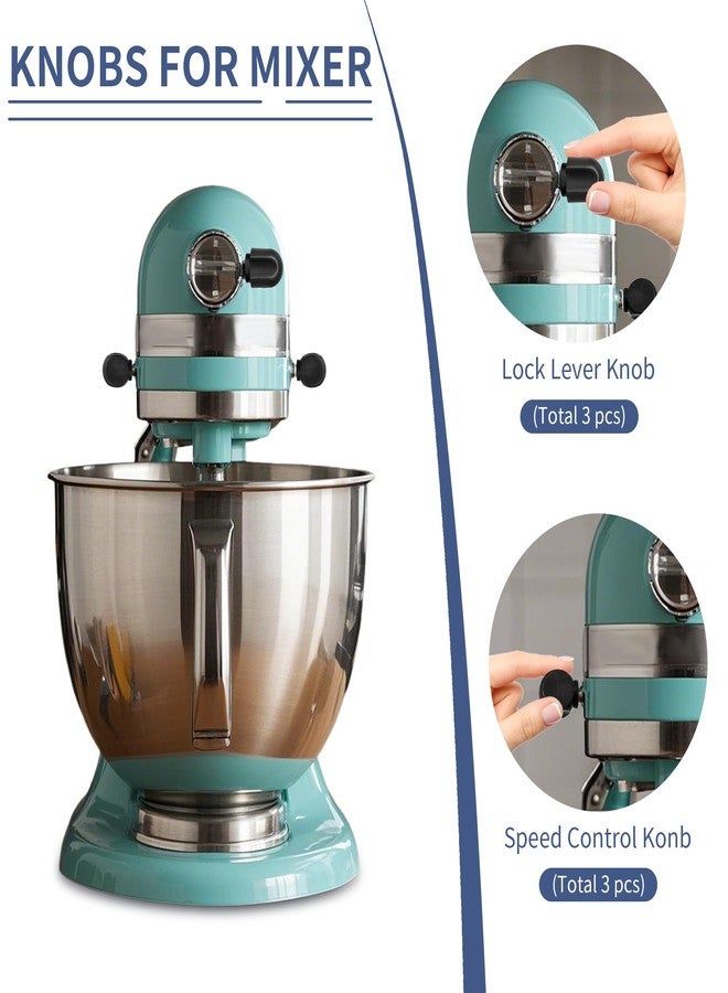 مقبض تحكم السرعة ETZ بديل، مقبض ذراع القفل (3 مجموعات) لخلاط KitchenAid القائم سعة 5 كوارت، 6 كوارت، K45، خلاط ذو رأس مائل K45 K45SS، KSM75، خلاط ذو وعاء قابل للرفع KD2661، KL26M، KP26M1 - Image 3